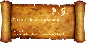 Malatidesz Zotmund névjegykártya